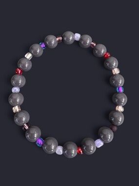 Gray Berry Glass Bead Bracelet
